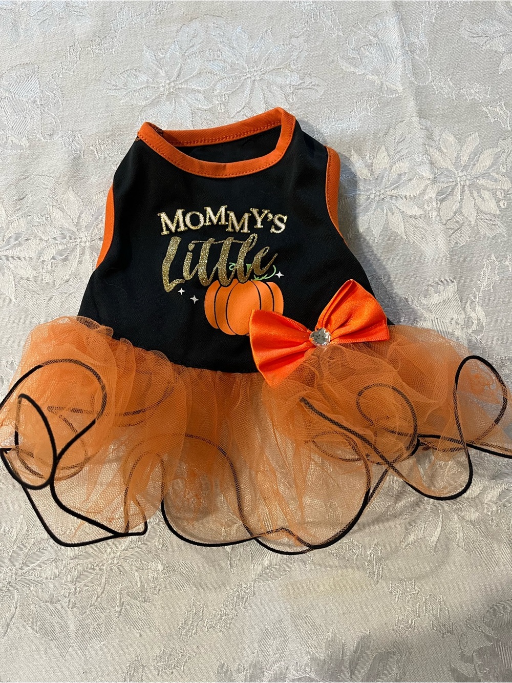 Halloween Tutu Dress for pets — Orange & Black ‘Mommy’s Little’ Pumpkin